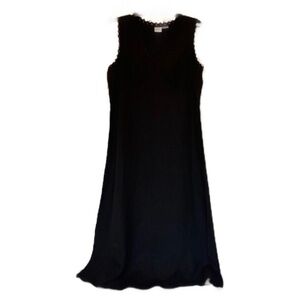 CP SHADES  100% Linen Sleeveless Maxi Dress Black EUC Size L